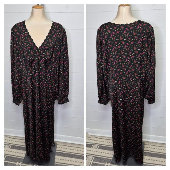 GAP Satin Empire Floral Midi Dress XXL - Picture 2 of 12